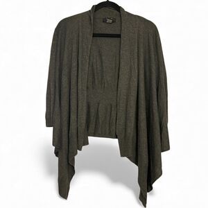 Verve Ami Open Front Waterfall Cardigan Women's Size Small Long Sleeves Gray